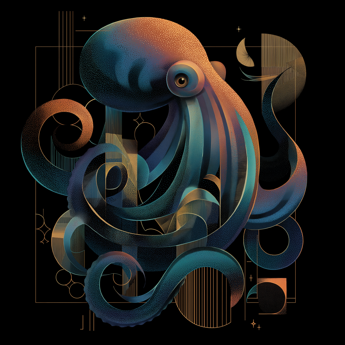 Octopus Puns - A cute purple cartoon octopus