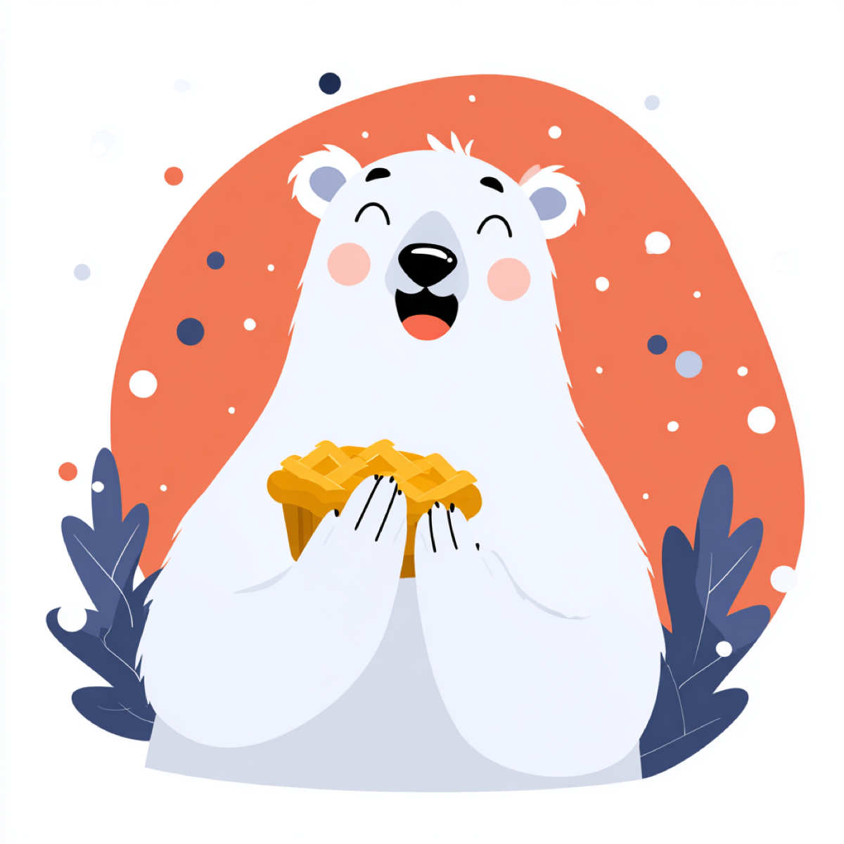 Polar bear puns - Cartoon polar bear on an ice berg